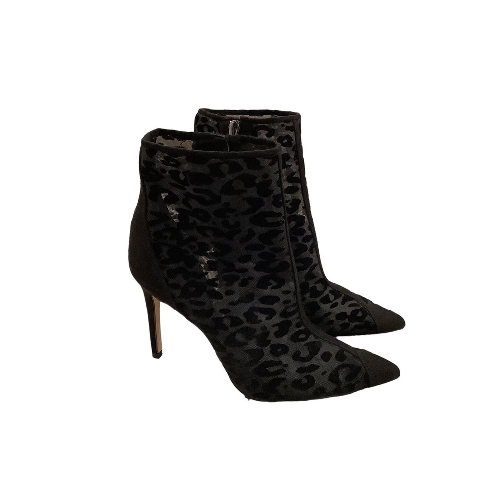 Jessica Simpson Leopard Sheer Black Boots